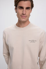 Jack & Jones Sweatshirt b&aacute;sico estampado  Ecru