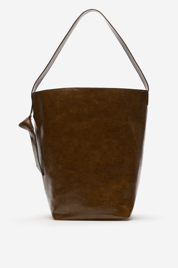 Cortefiel Bolso bucket nudo lazo Kaki