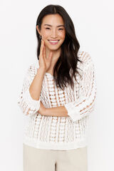 Cortefiel Top de crochet Ecru