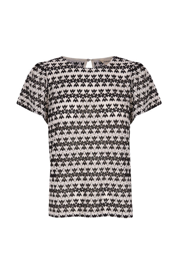 Slowlove Top estruturado de manga curta Impress&atilde;o