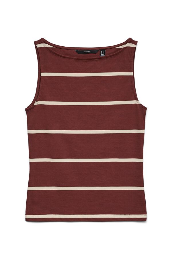 Vero Moda Top escote barco Marr&oacute;n