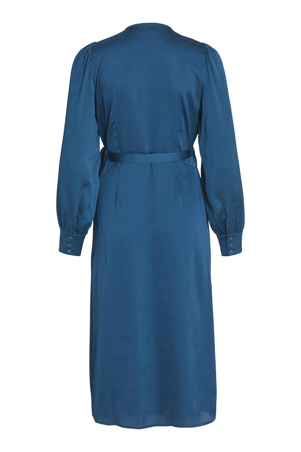 Vila Vestido midi satinado Turquesa