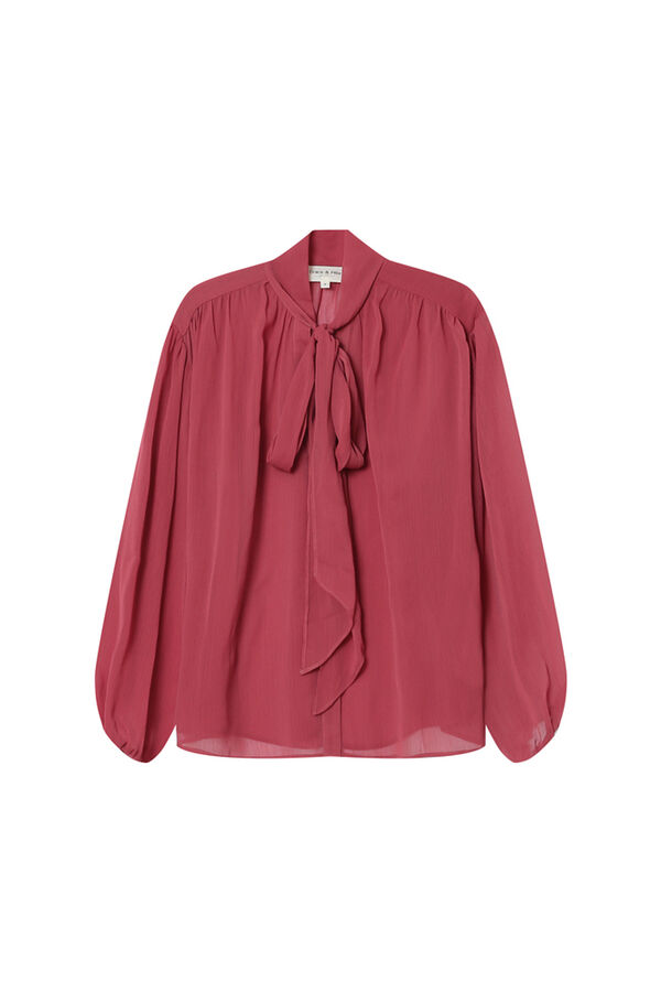 Grace & Mila Blusa fluida con lazada Rosa