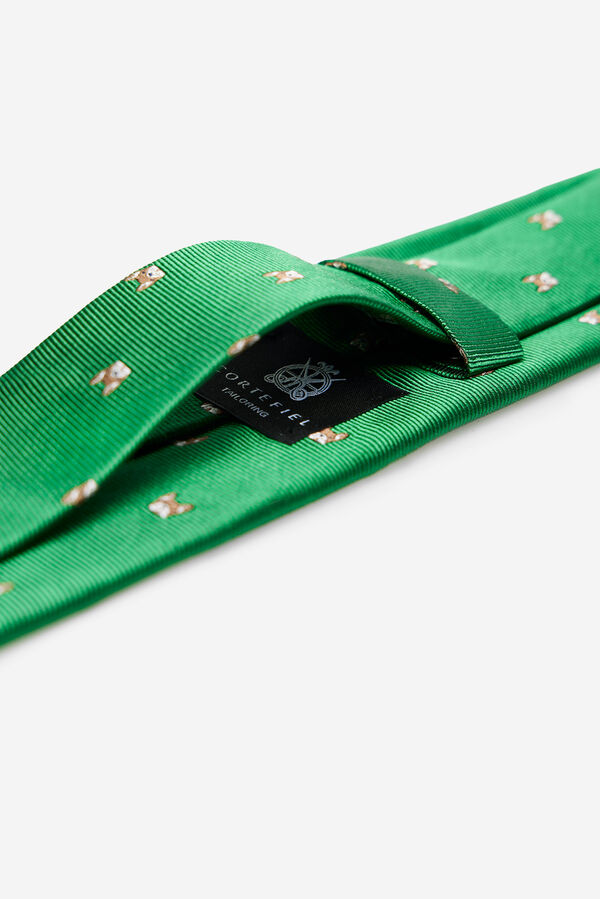 Cortefiel Gravata seda natural Verde