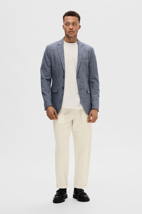 Selected Blazer Slim Fit confecionado com materiais reciclados Azul