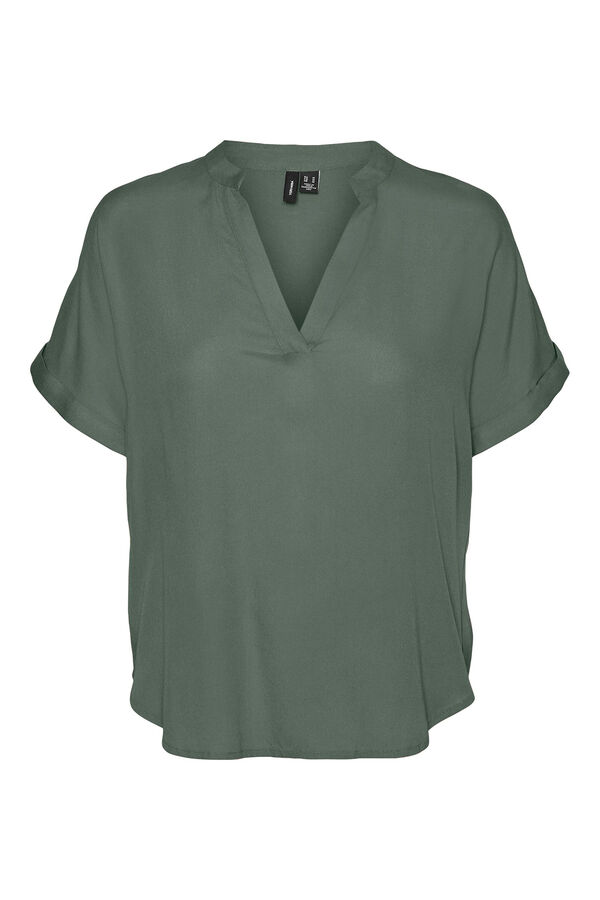 Vero Moda  Top b&aacute;sico de manga curta Verde