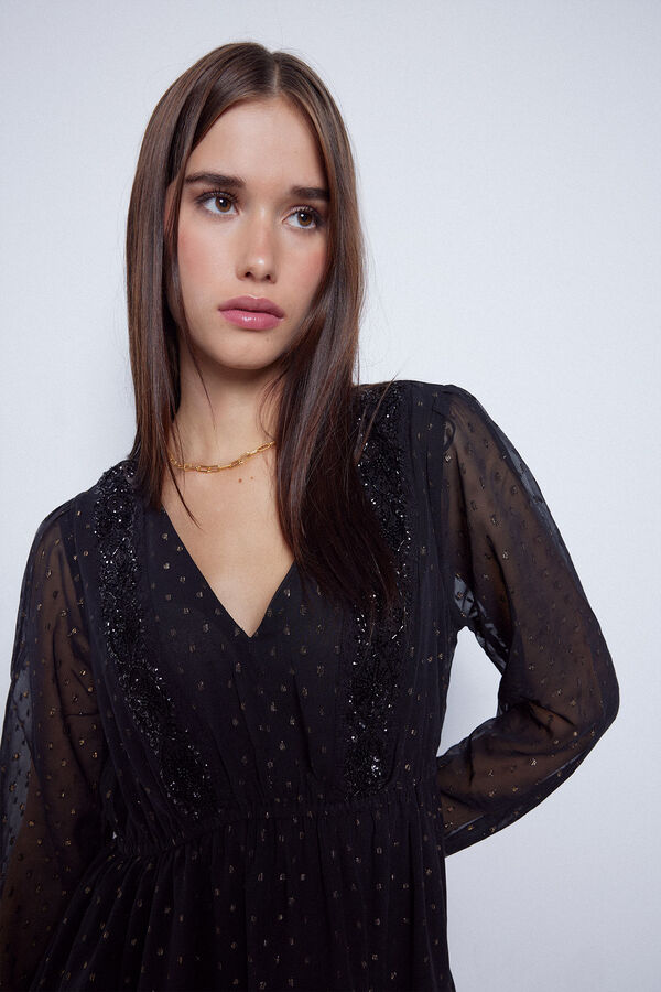Slowlove Vestido corto negro Negro