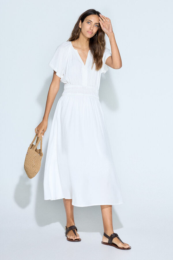 Slowlove Vestido manga capa Branco