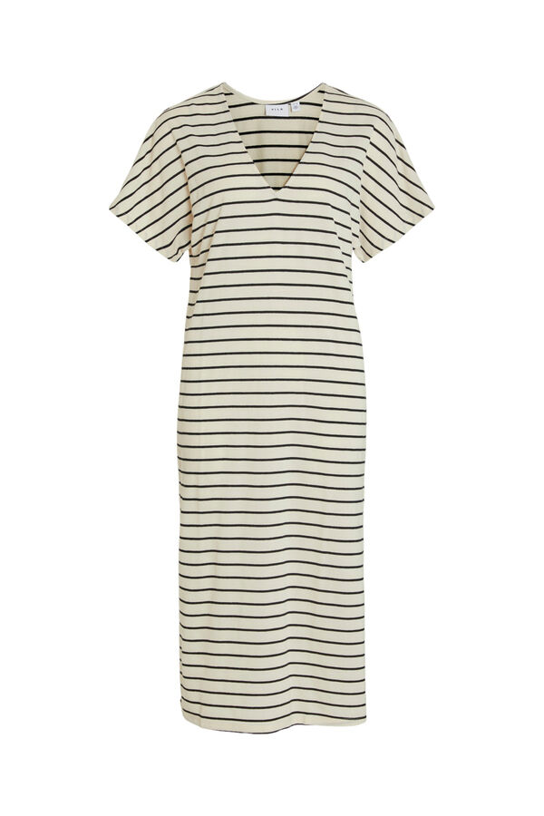 Vila Vestido midi de manga corta Gris