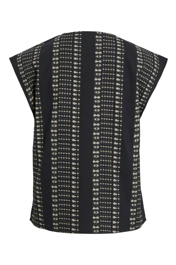 Vila Top de manga curta estampado em algodão orgânico Preto