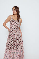 Slowlove Vestido tirantes lunares Estampado blanco