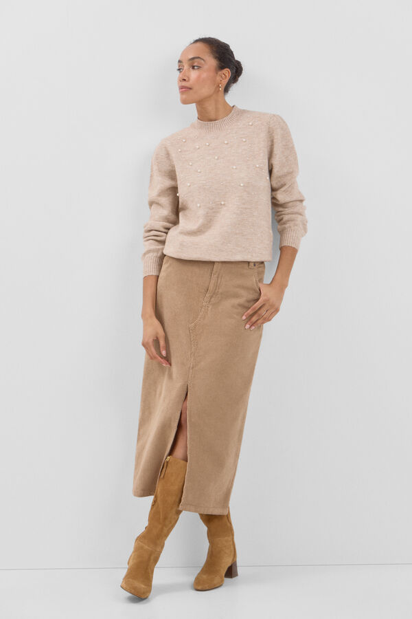 Cortefiel Camisola gola alta Castanho