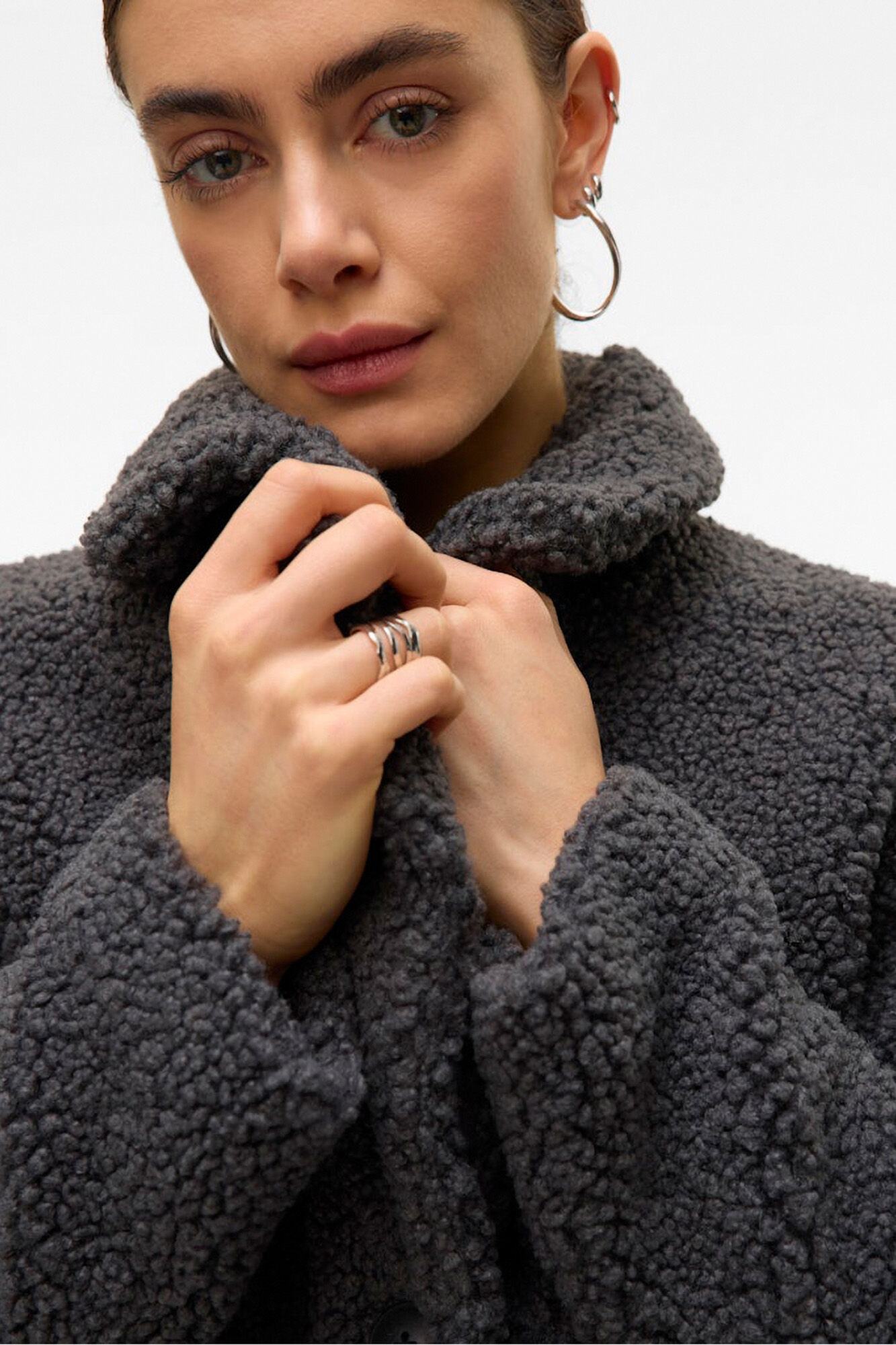 Vero Moda Abrigo de borreguito