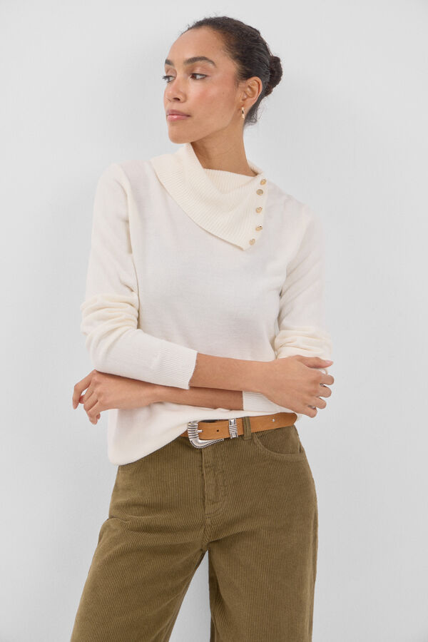 Cortefiel Camisola de toque suave Ecru