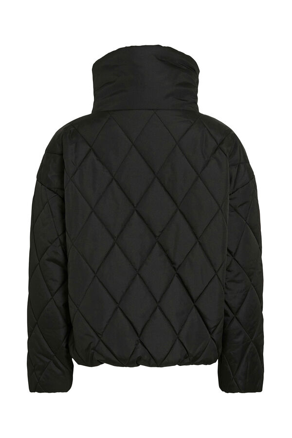 Vila Abrigo acolchado cuello chimenea Negro