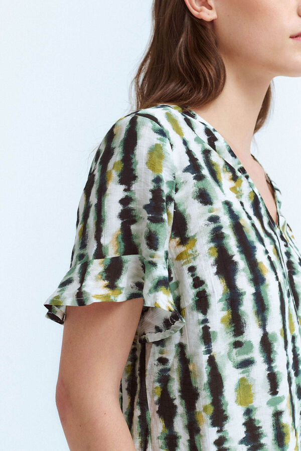 Vila Blusa estampada de manga curta Branco