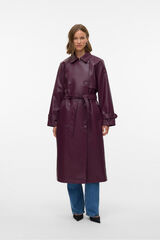 Vero Moda Sobretudo longo de trench sint&eacute;tico Roxo
