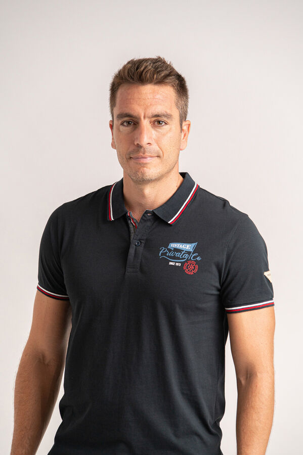 Privata Polo manga corta 100% algod&oacute;n Negro