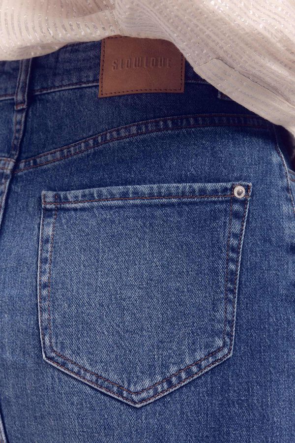 Slowlove Falda Vaquera Cortes Azul