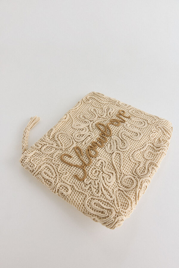 Slowlove Cartera maxi algodón estampada Marfil