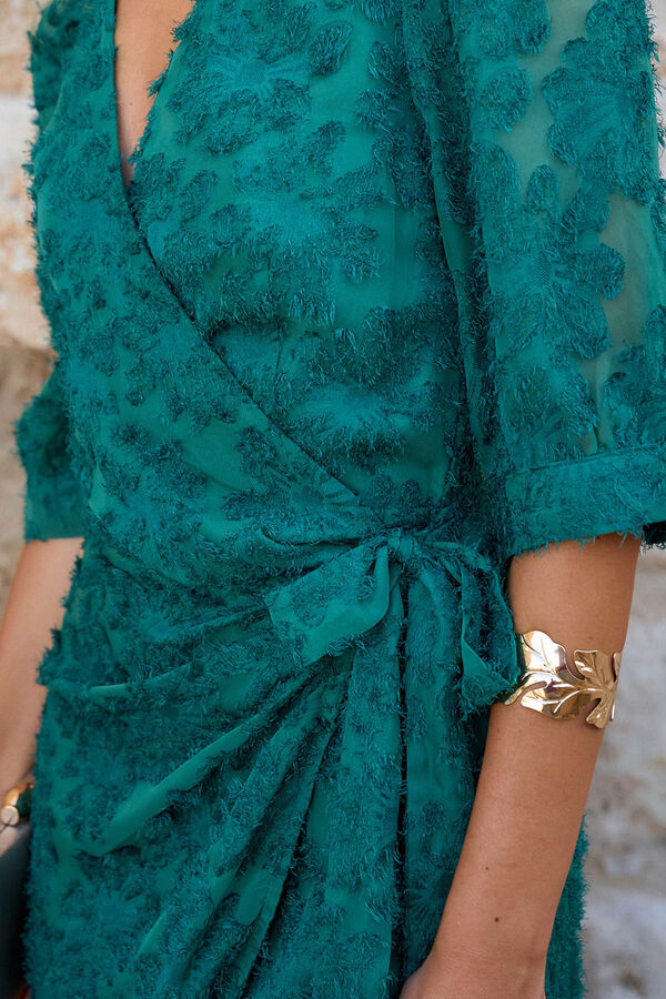 Pol&iacute;n Et Moi Vestido midi estampado Verde oscuro