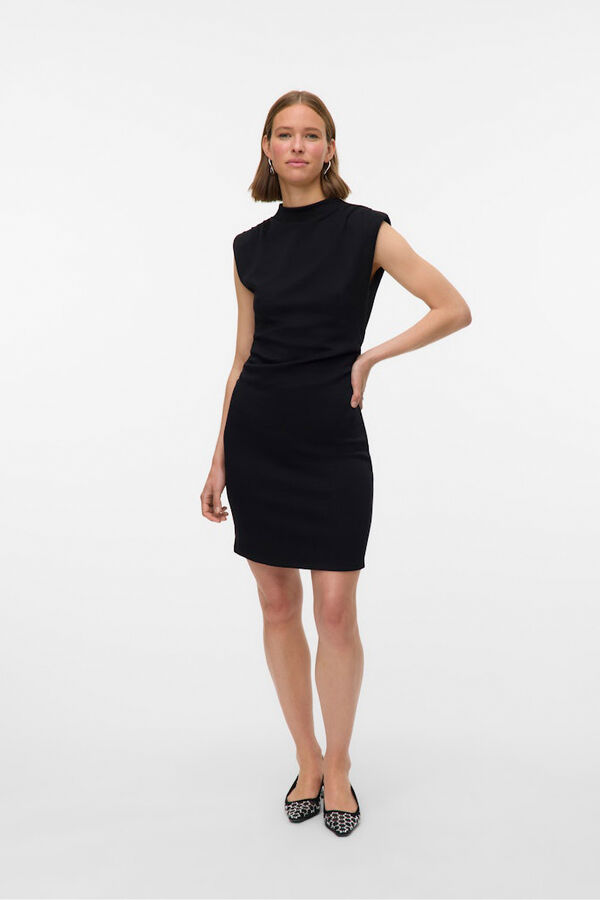 Vero Moda Vestido curto com gola Perkins Preto