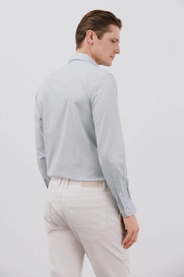 Cortefiel Camisa de algodão Tencel Azul