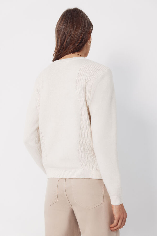 Cortefiel Jersey punto combinado Beige