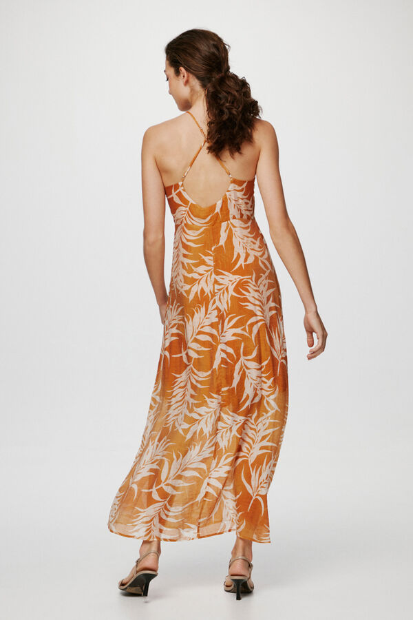 Vila Vestido midi estampado Amarillo