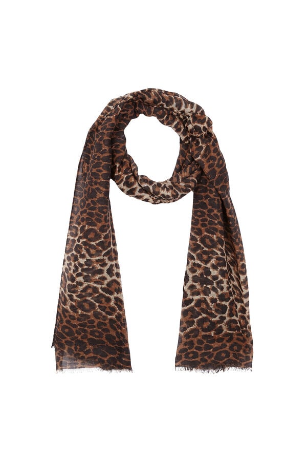 Cortefiel Cachecol de leopardo Castanho