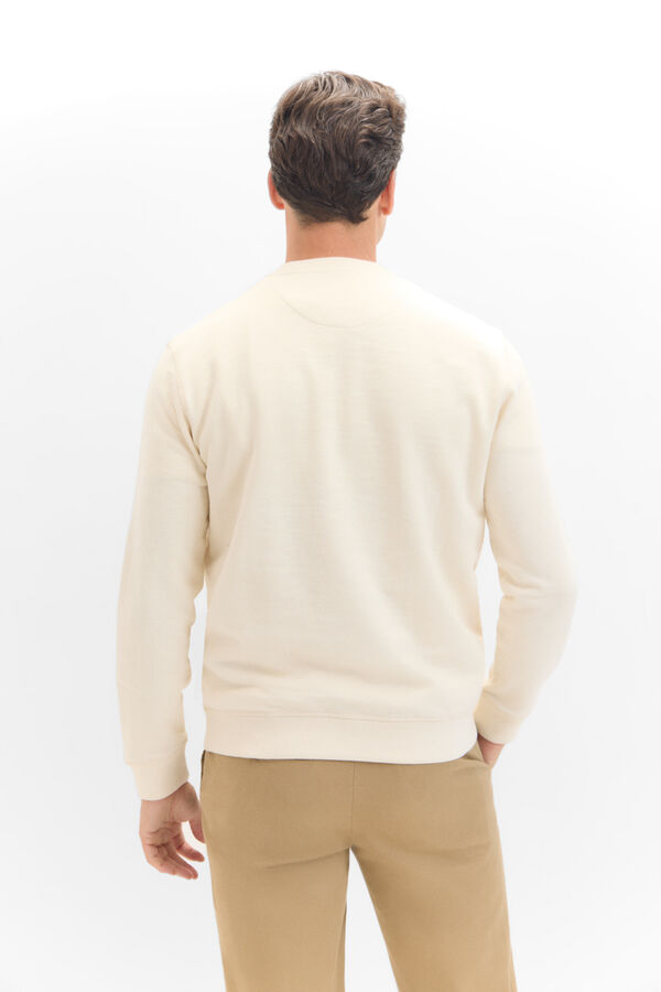 Cortefiel Sweatshirt gola caixa Ecru