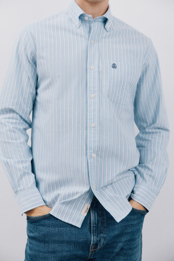 Cortefiel Camisa oxford rayas Azul
