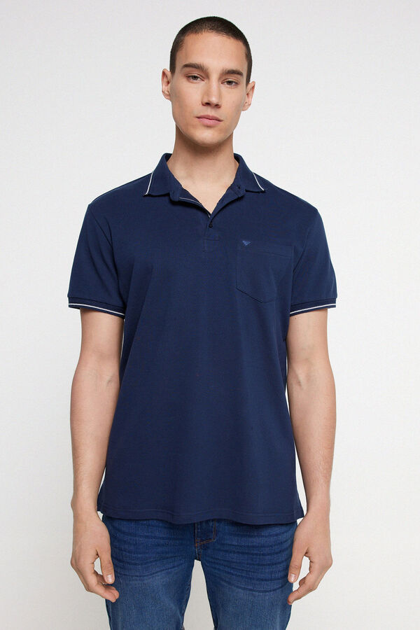 Privata Polo basico pique bolsillo Azul marino