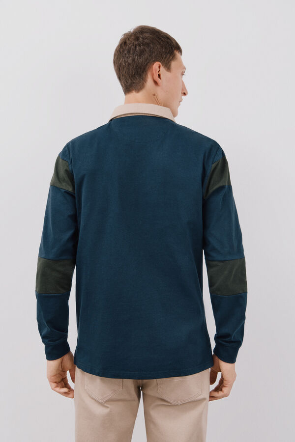 Cortefiel Polo rugby riscas Azul