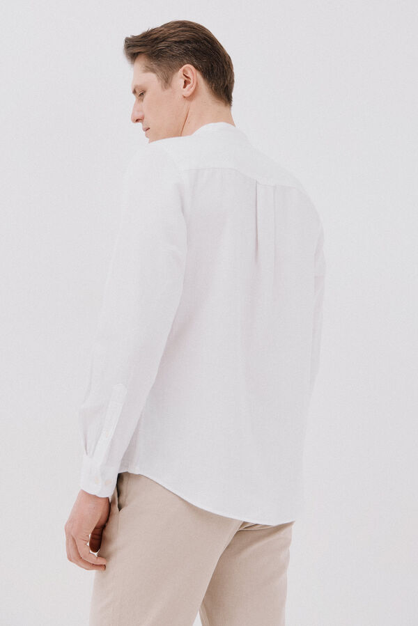 Cortefiel Camisa lisa gola mao. Branco