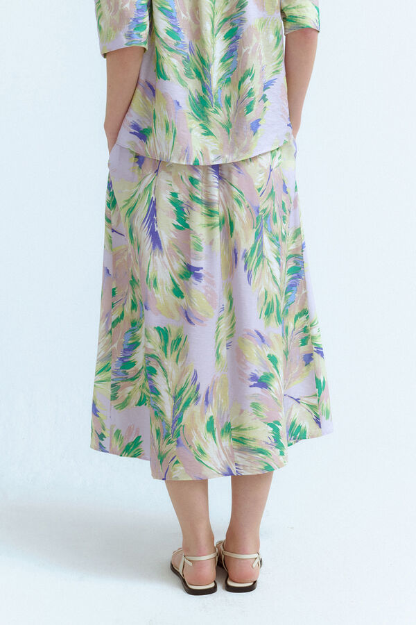 Vila Saia midi com viscose Roxo