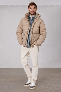 OOTO Chaqueta larga acolchada cremallera