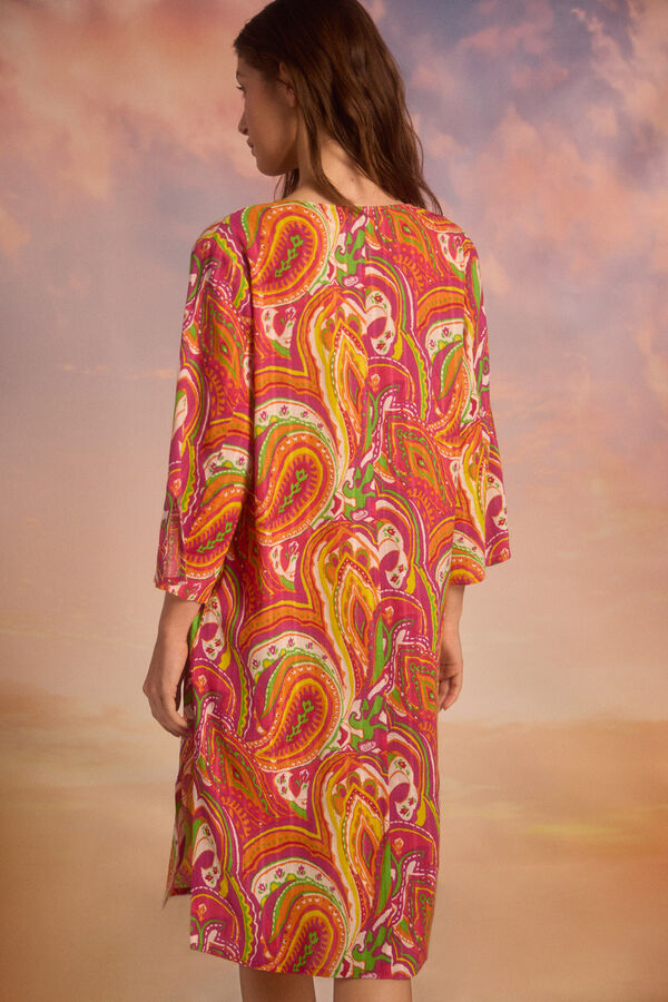 Cortefiel Caft&aacute;n estampado Multicolor