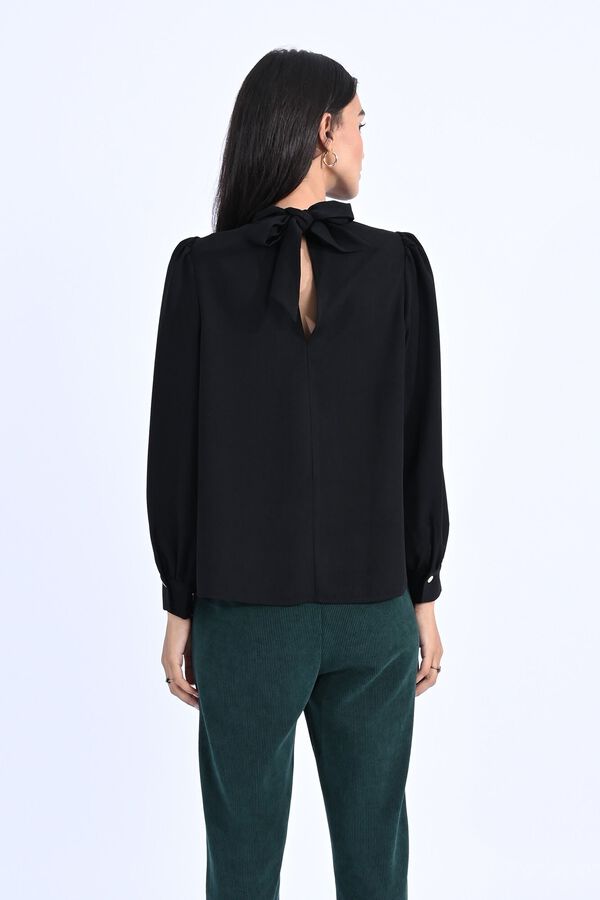 Molly Bracken Blusa de manga comprida com la&ccedil;ada Preto