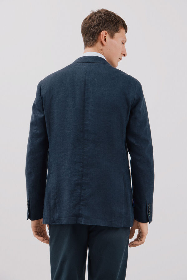 Cortefiel Blazer de linho Azul