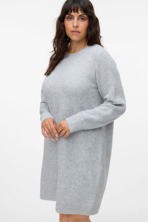 Vero Moda Curve Vestido de punto manga larga talla grande Gris