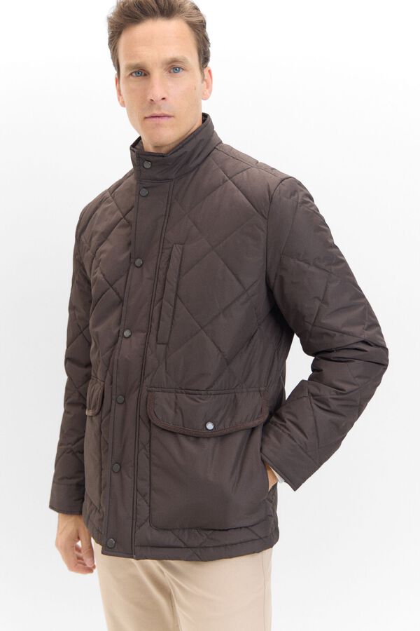 Cortefiel Chaqueta acolchada Marr&oacute;n oscuro