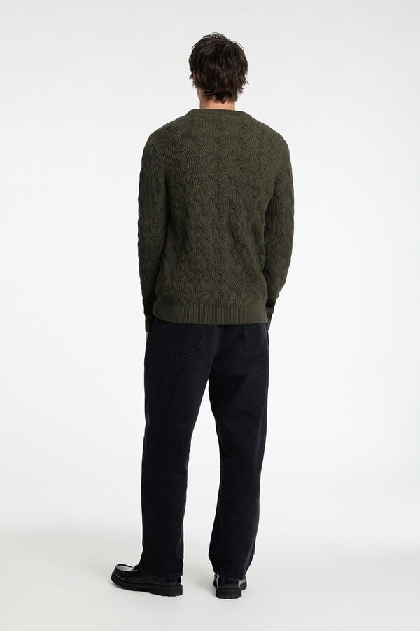 Selected Jersey estructura confeccionado con algodón orgánico. Verde oscuro