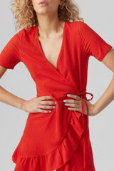 Vero Moda Vestido curto cruzado Vermelho