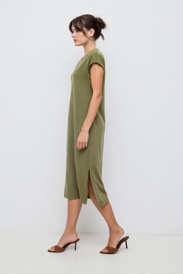 Vila Vestido midi de manga curta Verde