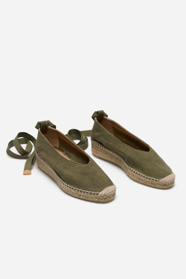 Castañer Alpercata com cunha Gea lona Verde