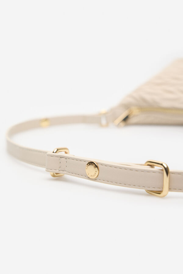 Cortefiel Bandolera gofrada espiga Marfil