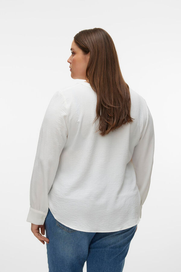 Vero Moda Curve Top de manga comprida e gola em V Curve Branco