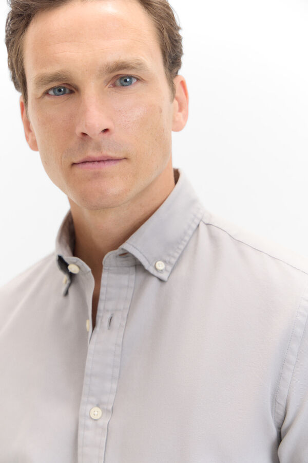 Cortefiel Camisa estruturada colorida Cinzento