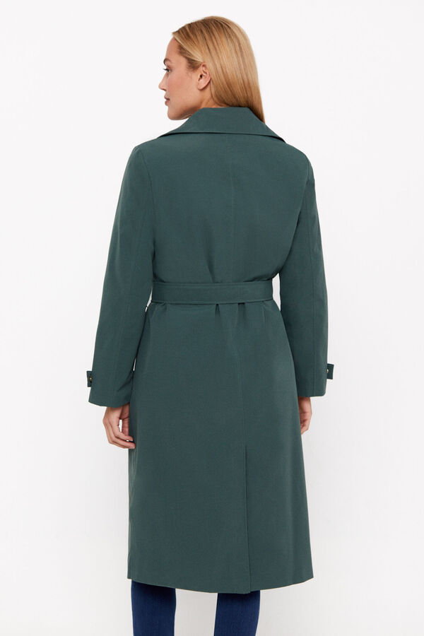 Cortefiel Gabardina larga Verde